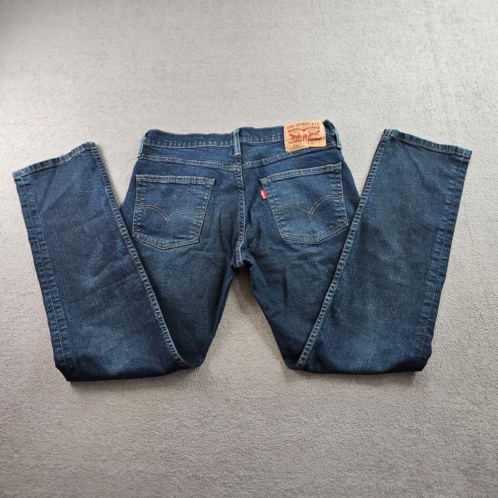 Levi's 511 Jeans Men's 32x30 Blue Denim Dark Wash Slim Stretch Skinny Streetwear - Picture 2 of 13